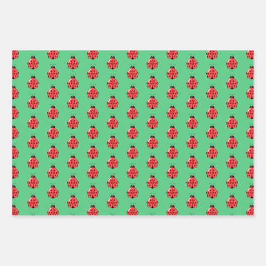 Red Ladybug Pattern Geschenkpapier Set (Vorderseite 2)