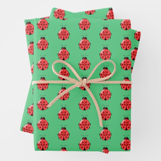 Red Ladybug Pattern Geschenkpapier Set (Beispiel)