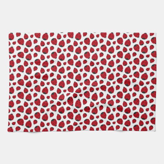 Red Ladybug Pattern Geschirrtuch (Horizontal)
