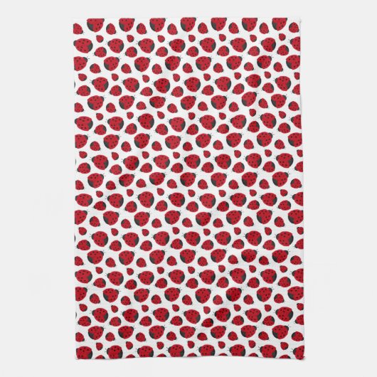 Red Ladybug Pattern Geschirrtuch (Vertikal)