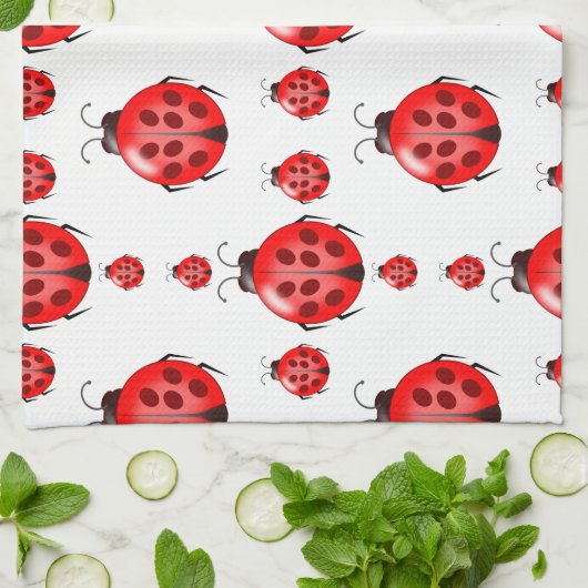 Red Ladybug Pattern Handtuch (Gefaltet)