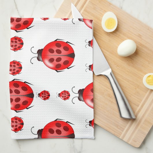 Red Ladybug Pattern Handtuch (Viertel Falte)