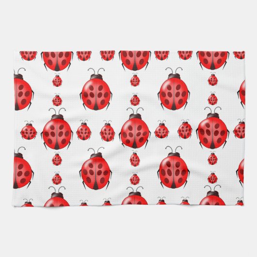 Red Ladybug Pattern Handtuch (Horizontal)