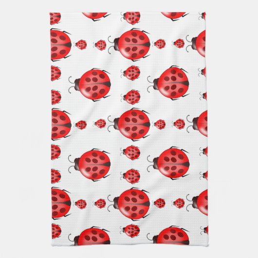 Red Ladybug Pattern Handtuch (Vertikal)