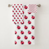 Red Ladybug Pattern Handtuch Badhandtuch Set (Insitu)