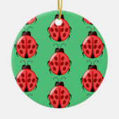 Red Ladybug Pattern Keramik Ornament (Vorne)