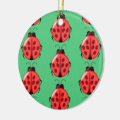 Red Ladybug Pattern Keramik Ornament (Links)