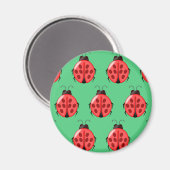 Red Ladybug Pattern Magnet (Vorderseite/Rückseite)