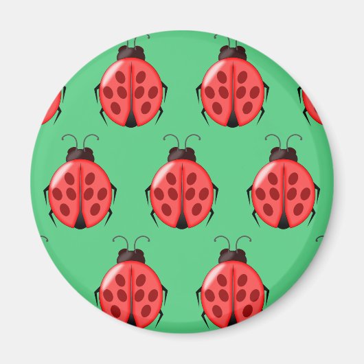 Red Ladybug Pattern Magnet (Vorne)