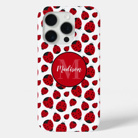 Red Ladybug Pattern Personalisiert Case-Mate iPhone Hülle (Rückseite)