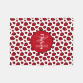 Red Ladybug Pattern Personalisiert Girl Fleecedecke (Vorderseite (Horizontal))