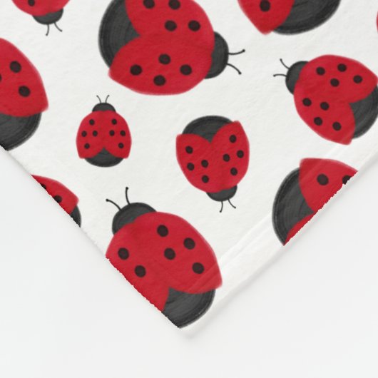 Red Ladybug Pattern Personalisiert Girl Fleecedecke (Ecke)