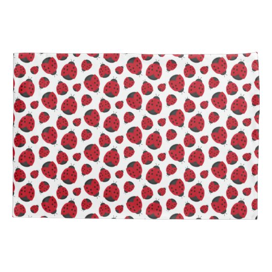 Red Ladybug Pattern Personalisiert Kissenbezug (Rückseite)