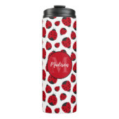 Red Ladybug Pattern Personalisiert Thermosbecher (Vorderseite)