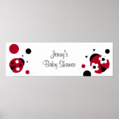 Red Ladybug Polka Dot Baby Dusche Banner Zeichen Poster (Vorne)