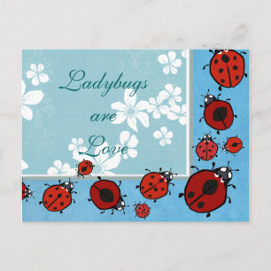 Red Ladybug Postcard Postkarte
