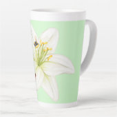 Red Ladybug Rosa Lily Blume individuelle Name Milchtasse (Rechte Ecke)