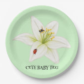 Red Ladybug Rosa Lily Blume individuelle Name Pappteller (Vorderseite)