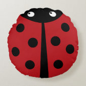 Red Ladybug Round Throw Kissen (Vorderseite)