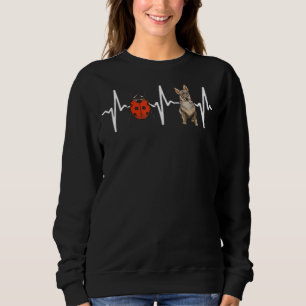 Red Ladybug Swedish Vallhund Heartbeat Dog Sweatshirt