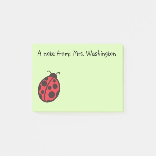 Red Ladybug Teacher's Post It Notes Gift Post-it Klebezettel (Vorderseite)