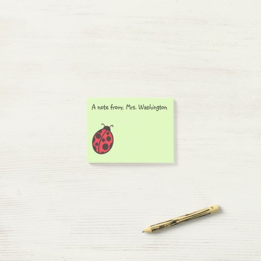 Red Ladybug Teacher's Post It Notes Gift Post-it Klebezettel (Auf Schreibtisch)