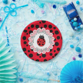 Red Ladybug Themed Baby Dusche Pappteller (Party)