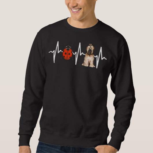 Red Ladybug Tibetan Terrier Heartbeat Dog Sweatshirt (Vorderseite)