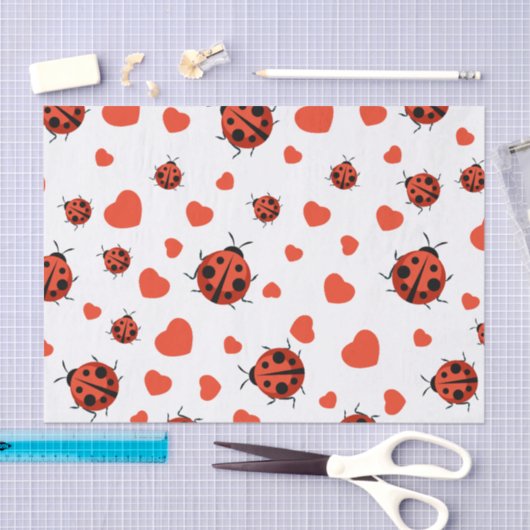 Red Ladybug Tissue Paper Seidenpapier (Handwerk)