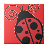 Red Ladybug Trivet Tile Fliese (Vorderseite)