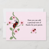 Red Ladybug und Blume Baby Dusche Danke Karte (Rückseite)