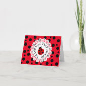 Red Ladybug Vielen Dank Anmerkungen Dankeskarte (Vorderseite)