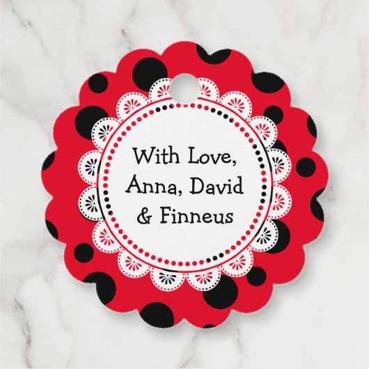 Red Ladybug Vielen Dank Personalisierte Geschenket Geschenkanhänger (Rückseite)