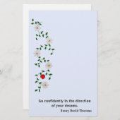 Red Ladybug, White Daisies, Förderung Briefpapier (Vorne/Hinten)