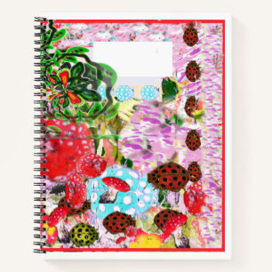 Red Ladybugs ABC Letters Tracing Notizblock
