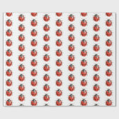 Red Ladybugs Birthday Geschenkpapier (Flach)