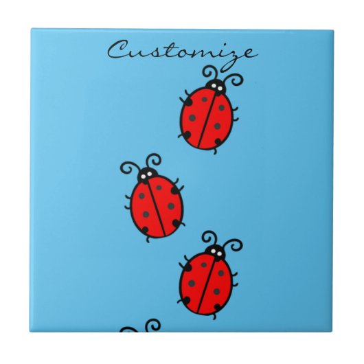 Red Ladybugs Crawling Thunder_Cove Fliese (Vorderseite)