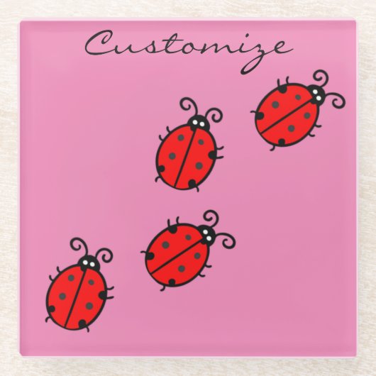Red Ladybugs Crawling Thunder_Cove Glasuntersetzer (Vorderseite)