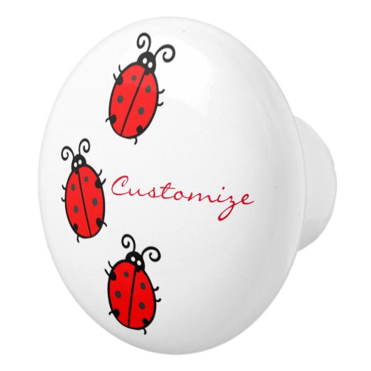 Red Ladybugs Crawling Thunder_Cove Keramikknauf (Rechts)