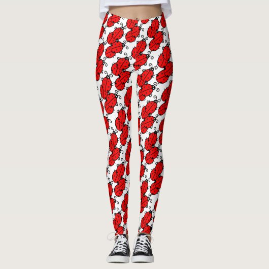 Red Ladybugs Crawling Thunder_Cove Leggings (Vorderseite)