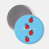 Red Ladybugs Crawling Thunder_Cove Magnet (Vorderseite/Rückseite)