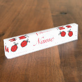 Red Ladybugs Crawling Thunder_Cove Namensplakette (Seite)