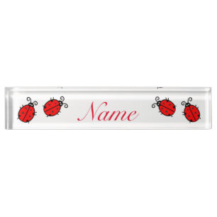 Red Ladybugs Crawling Thunder_Cove Namensplakette