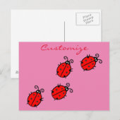 Red Ladybugs Crawling Thunder_Cove Postkarte (Vorne/Hinten)