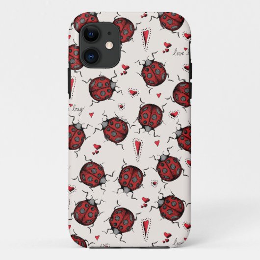 Red Ladybugs Hearts Liebe Bug Insekt Case-Mate iPhone Hülle (Rückseite)
