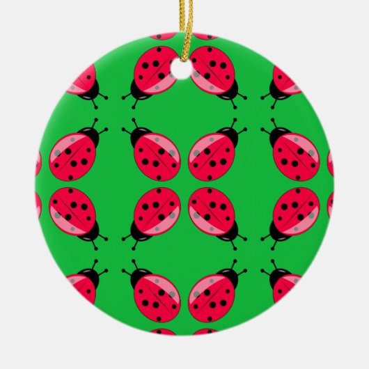 Red Ladybugs Keramik Ornament (Vorne)