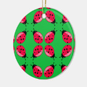 Red Ladybugs Keramik Ornament (Links)
