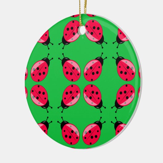 Red Ladybugs Keramik Ornament (Links)