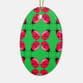 Red Ladybugs Keramikornament (Links)
