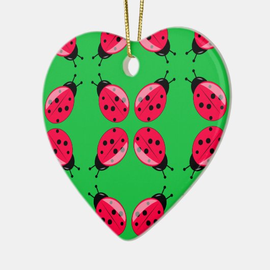 Red Ladybugs Keramikornament (Links)